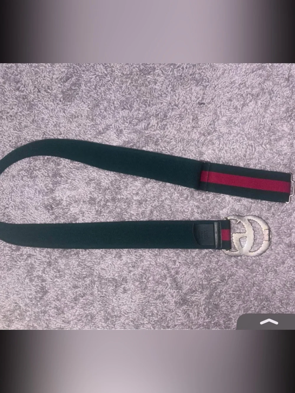 Gucci Green and Red Web Stripe Belt with Gold Double-G Buckle